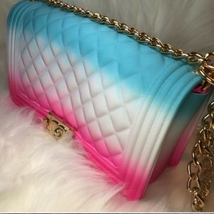 "Cotton candy" tie dyed purse